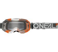 Oneal B-10 Duplex Clear Occhiali da motocross, nero/arancione, Taglia unica