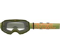 Oneal B-10 STRIPED Clear Occhiali da motocross, verde-arancione per maschi