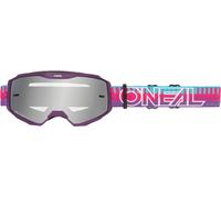 Oneal B-10 Striped Off-road Goggles Viola Silver Mirror