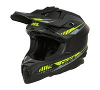 O'NEAL C-SRS - Casco da motocross SOLID nero/giallo fluo (taglia XXL), certificato ECE 22.06, robusto guscio in ABS, sistema di ventilazione efficiente e fodera interna rimovibile e lavabile