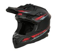 O'NEAL C-SRS - Casco da motocross SOLID nero/rosso (taglia M), certificato ECE 22.06, robusto guscio in ABS, sistema di ventilazione efficiente e fodera interna rimovibile e lavabile