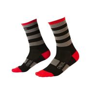 O'NEAL | Calzini Mountainbike Bike | Downhill Freeride | Assorbimento del sudore, buona vestibilità, materiali di alta qualità | MTB Performance Sock Stripe V.22 | Unisex | Nero Grigio Rosso | 39-42