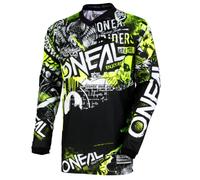 O'NEAL | Camicia da motocross a manica lunga | Bambini | MX MTB | Fit per la massima libertà di movimento, protezione gomito cucita | Element Youth Jersey Attack | Nero Giallo Neon | Taglia L