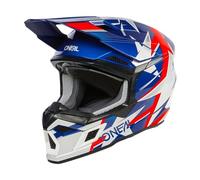 O'NEAL | Casco da motocross | MX | Calotta in ABS, Standard di sicurezza ECE 22.06, Griglie di ventilazione per un raffreddamento ottimale | Casco 3SRS RIDE V.24 | Adulto | Blu Bianco Rosso | Taglia L