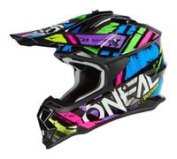 O'NEAL | Casco Motocross | MX | Calotta in ABS, standard di sicurezza ECE 22.06, aperture di ventilazione per un raffreddamento ottimale | Casco 2SRS GLITCH V.23 | Adulto | Multi | Taglia M (57/58 cm)
