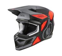 O'NEAL | Casco da motocross | MX Enduro | Calotta in ABS, Standard di sicurezza ECE 22.06 | Casco 3SRS VISION V.24 | Adulto | Nero Rosso Grigio | Taglia XXL
