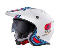 O'NEAL | Casco Moto | Enduro Adventure Street | Standard di sicurezza ECE 22.05, Guscio ABS, Visiera solare integrata | Casco Volt MN1 | Adulto | Bianco Rosso Blu | Taglia L