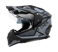 O'NEAL | Casco moto | Enduro Moto | Aperture di ventilazione per il massimo flusso d'aria e raffreddamento, guscio in ABS, parasole integrato | Sierra Helmet R V.24 | Adulto | Nero Grigio | Taglia S