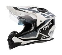 O'NEAL Casco moto | moto | aperture di ventilazione per il massimo flusso d'aria e raffreddamento, guscio in ABS, parasole integrato | Sierra Helmet R V.24 | Adulti | Nero Bianco Grigio | Taglia XL