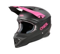O'NEAL | Casco Motocross | Motocicletta | Standard di sicurezza ECE 22.05, Prese d'aria per una ventilazione e un raffreddamento ottimali | Casco 1SRS SOLID V.24 | Adulto | Nero Rosa | Taglia XXL