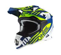 O'NEAL | Casco Motocross | MX | Calotta in ABS, Standard di sicurezza ECE 22.05, Prese d'aria per una ventilazione ottimali | Casco 2SRS Spyde 2.0 | Adulto | Blu Bianco Giallo | Taglia M