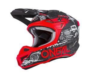 O'NEAL | Casco Motocross | MX Enduro | 2 gusci esterni & 2 EPS per una maggiore sicurezza, guscio ABS, paranaso in gomma | 5SRS Polyacrylite Helmet HR V.22 | Adulto | Nero Rosso | M