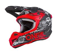 O'NEAL | Casco Motocross | MX Enduro | 2 gusci esterni & 2 EPS per una maggiore sicurezza, guscio ABS, protezione naso in gomma | 5SRS Polyacrylite Helmet HR V.22 | Adulto | Nero Rosso | XS