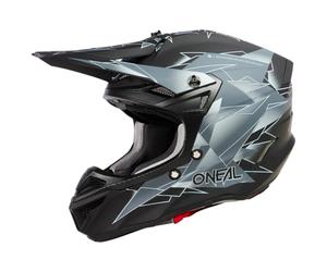 O'NEAL | Casco Motocross | MX Enduro | 2 gusci esterni & 2 EPS per una maggiore sicurezza, guscio in ABS, ECE 22.06 | 5SRS Polyacrylite Helmet Surge V.23 | Adulto | Nero Grigio | Taglia S (55/56 cm)