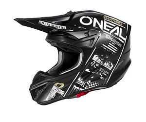 O'NEAL | Casco Motocross | MX Enduro | 2 gusci esterni & 2 EPS per una maggiore sicurezza, guscio in ABS, ECE 22.06 | 5SRS Polyacrylite Helmet ATTACK V.23 | Adulto | Nero Bianco | L (59/60 cm)