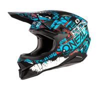 O'NEAL | Casco Motocross | MX Moto | Guscio in ABS, Standard di sicurezza ECE 22.05, Prese d'aria per una ventilazione e raffreddamento ottimali | 3SRS Helmet Ride | Adulto | Nero Blu | Taglia XL