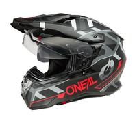 O'NEAL D-SRS Casco SQUARE Nero/Rosso/Grigio S