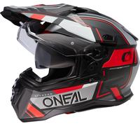 Oneal D-SRS Square Casco Motocross, nero-grigio-rosso, taglia S per maschi