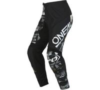 Oneal Element Attack Pantaloni Motocross Giovani, Bianco/nero, Taglia 22