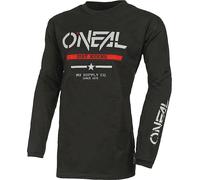 Oneal Element Cotton Squadron V.22 Maglia motocross, nero/grigio/rosso, Taglia S
