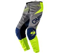 Oneal Element Factor Pantaloni Motocross, blu-giallo, taglia 30 per maschi