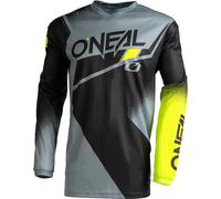 Oneal Element Racewear V.22 Maglia motocross, nero-grigio-giallo, taglia XL per maschi