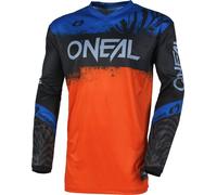 Oneal Element Shocker Maglia da motocross, nero-blu-arancione, taglia S per maschi