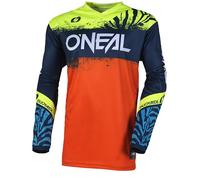 ONeal Element Shocker S25, maglia bambini S male Blu Scuroorange/Giallo Fluo/Blu