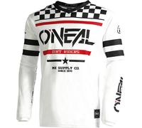 Oneal Element Squadron V.22 Maglia motocross, bianco/nero/rosso, Taglia S