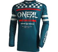 Oneal Element Squadron V.22 Maglia motocross, blu/rosso, Taglia M