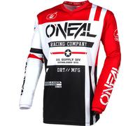 Oneal Element Warhawk Maglia Motocross, nero-bianco-rosso, taglia M