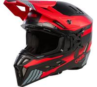 Oneal EX-SRS Hitch Casco Motocross, nero opaco/grigio/rosso, Taglia XL (61/62)