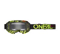 O'NEAL | Gafa Bicicleta y Motocross | MX MTB DH FR | Lente resistente agli arañazos con revestimiento antivaho, 100% protezione UV | Gafa B-10 Attack V.24 | Unisex | Negro Amarillo Neón | Una talla