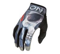 Oneal Mayhem Bones V.22 Guanti da motocross, nero-grigio-rosso, taglia L