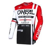 Oneal Element Warhawk Maglia Motocross, nero-bianco-rosso, taglia M