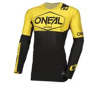 O'NEAL | Maglia da Motocross a Manica Lunga | MX | Materiale Leggero, Taglio ergonomico Sottile per Una vestibilità Perfetta | Mayhem Jersey Hexx V.24 | Adulto | Giallo Nero | Taglia S