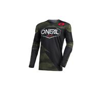 O'NEAL | Maglia Motocross | Enduro Moto | Materiale performante ad Asciugatura Rapida, Design Senza Colletto, vestibilità Atletica | Maglia Mayhem Covert | Adulto | Nero Verde | Taglia S