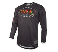 O'Neal | Maglia Motocross | Enduro MX | Tessuto Traspirante, Massima libertà di Movimento, Schiena estesa | Maglia Mahalo | Adulto | Nero Multi | Taglia L