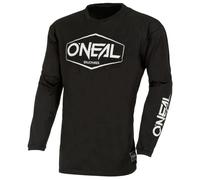 O'NEAL | Maglia Motocross Manica Lunga | MX Enduro | Protezione Gomiti Imbottita, Taglio ergonomico, Traspirante | Element Youth Cotton Jersey Hexx V.22 | Kids | Nero Bianco | Taglia M