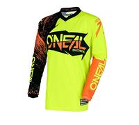 O'NEAL | Maglia Motocross | MX Enduro | Protezione Gomito Imbottita, Collo a V, Traspirante | Element Jersey Burnout | Adulto | Nero Arancione | Taglia L