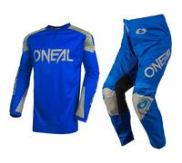 O'Neal Matrix Ridewear Motocross MX Kit Pantaloni Maglia - Blu / Grigio Combo