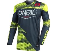 Oneal Mayhem Covert Maglia Motocross, grigio/giallo, Taglia S