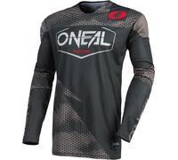 O'NEAL | Maglia Motocross | Enduro Bike | Materiale performante ad Asciugatura Rapida, Design Senza Colletto, vestibilità Atletica | Maglia Mayhem Covert | Adulto | Grigio Antracite | Taglia M