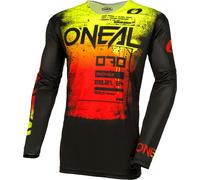 Oneal Mayhem Scarz Maglia Motocross, nero-rosso-giallo, taglia S