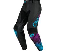 Oneal Mayhem Scarz Pantaloni da motocross, nero/blu/viola, Taglia 36