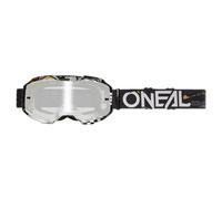 O'NEAL Motocross Brille B-10 Attack, Silver Verspiegelt, Schwarz weiß, 6029-101