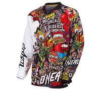 O'Neal | Motocross Camicia a Maniche Lunghe | MX Enduro Moto | Materiale Leggero e ad Asciugatura Rapida, Design Senza Colletto | Mayhem Jersey Crank | Adulto | Nero Multi | Taglia XXL