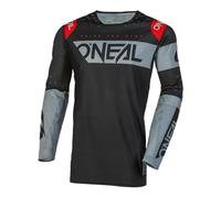 O'NEAL | Nuovo | Motocross Shirt Manica Lunga | MX MTB| Maglia da Ciclismo Completamente Nuova con Materiali migliorati e durevoli | Prodigy Jersey Five Two | Adulto | Nero Grigio | Taglia M