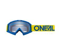 O'NEAL | Occhiali da bici e motocross | Bambini | MX MTB DH Freeride | Lenti 3D di alta qualità da 1,2 mm per la massima chiarezza, protezione UV | B-10 Youth Goggle SOLID | Giallo Blu | Taglia unica
