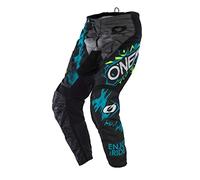 O'NEAL | Pantaloni Motocross | MX | eccezionale libertà di movimento, completamente foderati, imbottitura in gomma per una maggiore protezione | Pantaloni Element Villain | Adulto | Bianco | Taglia 22